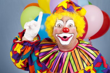 Clown With Idea clipart