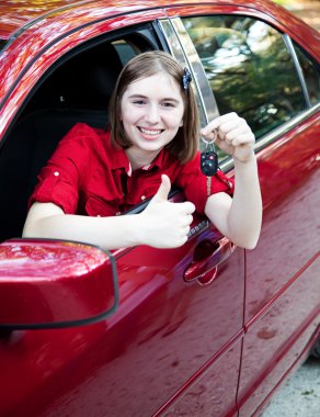 Teen Driver - Thumbs Up clipart