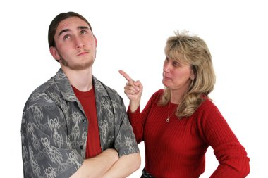 Mother Scolding Son clipart