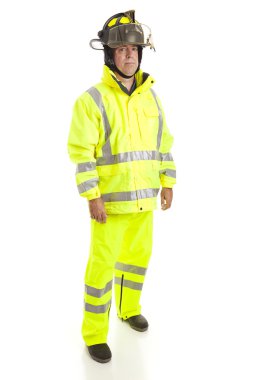 Firefighter Full Body Isolated clipart