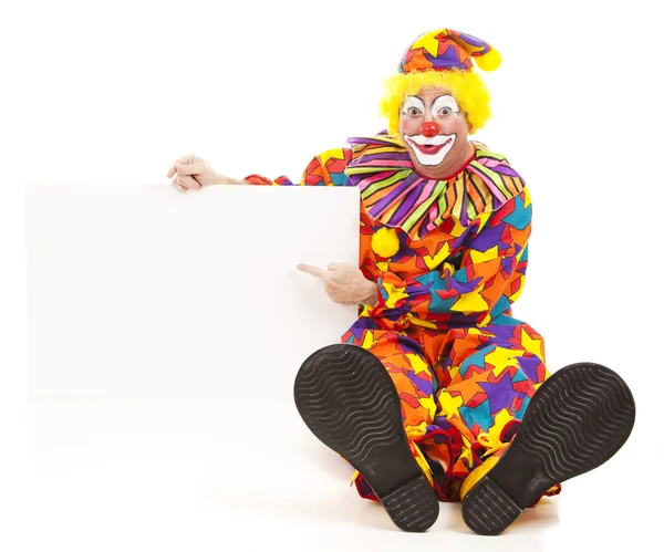 Cheerful Clown Has Message — Stock Photo, Image