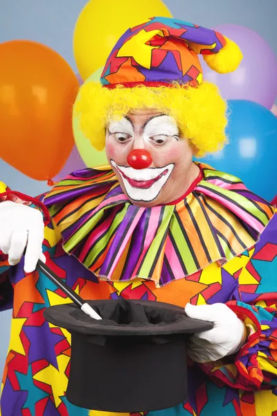 Clown magische truc — Stockfoto
