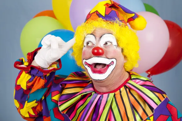 Clown mit zündender Idee — Stockfoto