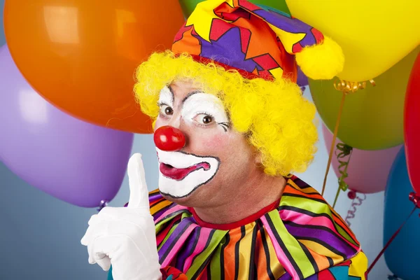 Kleurrijke clown - shhhh — Stockfoto