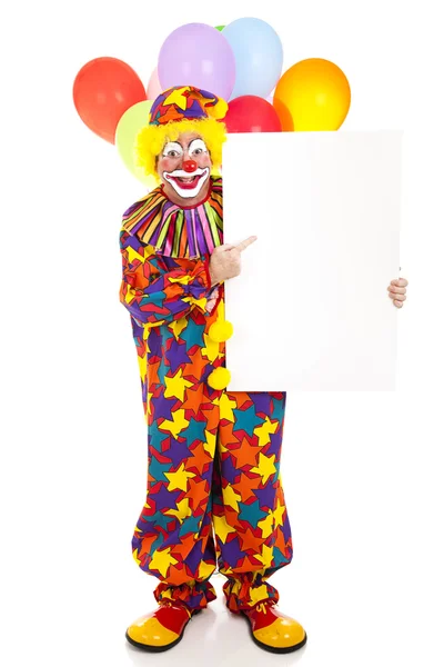 Šťastný klaun body k podpisu — Stock fotografie