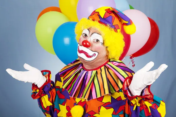 Trieste clown geeft — Stockfoto