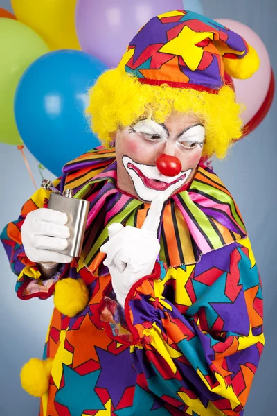 Aangeschoten de clown - shhhhh — Stockfoto