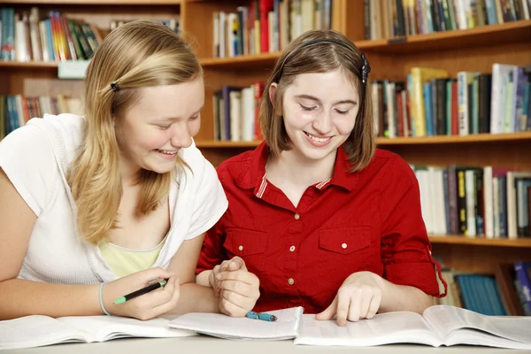 十代の女の子 - 宿題楽しい — ストック写真