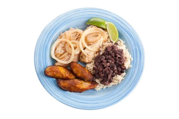 Traditional Cuban Dinner with Path — Stock Photo, Image