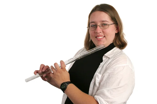 Студент с флейты 1 — стоковое фото