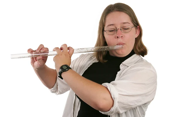 Estudante Flautista — Fotografia de Stock
