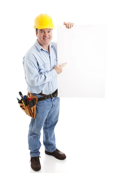 Construction Worker - Sign — Stock Photo, Image