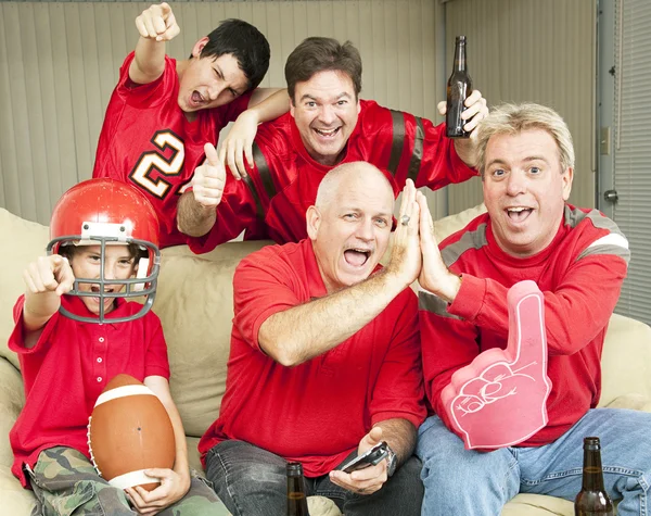 Football Fans Watch Superbowl — Stock Photo, Image