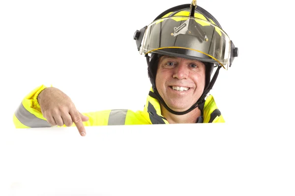 Pompier amical avec message — Photo