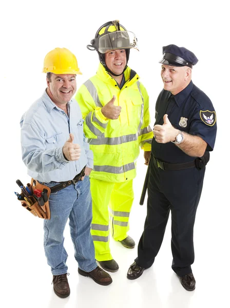 Grupp av arbetstagare - thumbsup — Stockfoto