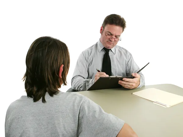 Guidance Counselor - Taking Notes — Stock Photo, Image