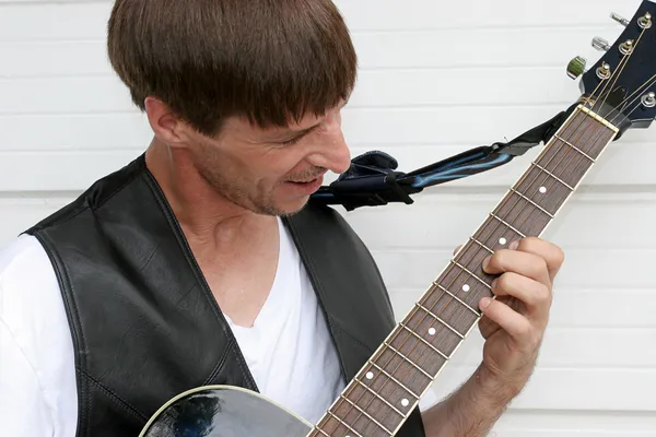 Blues Guitarist Closeup Stock Photo
