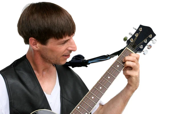 Blues Guitarist Isolated Stock Photo