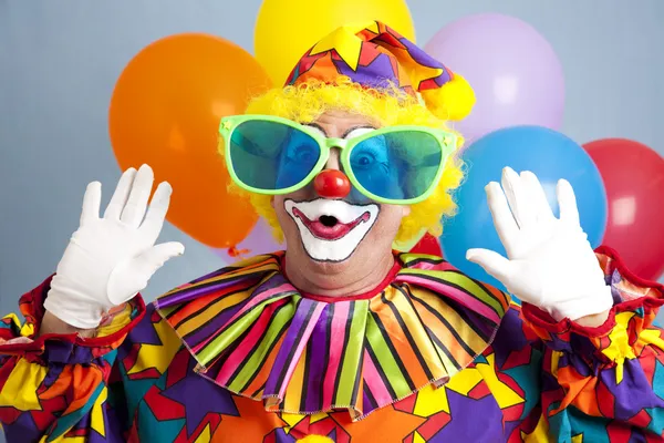 Dom clown verrassing Stockfoto