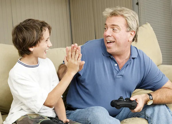 Video Gamers High Five — Stock Photo, Image