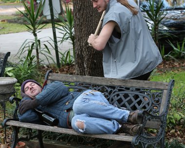 Homeless Man - Under Attack clipart