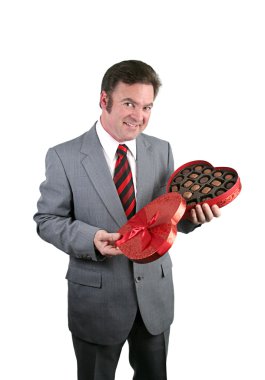Valentine Guy & Chocolates clipart