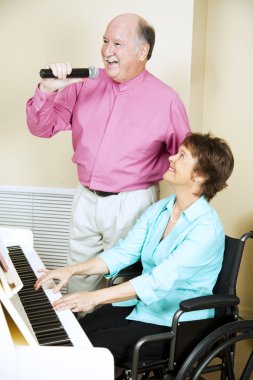 Singing Couple - Disabled clipart