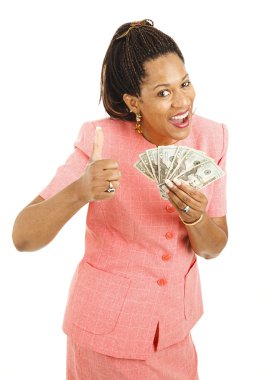Afrikalı-Amerikalı kadın holding nakit