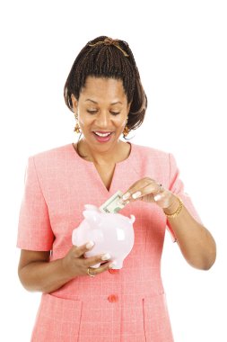 Saving in Piggy Bank clipart