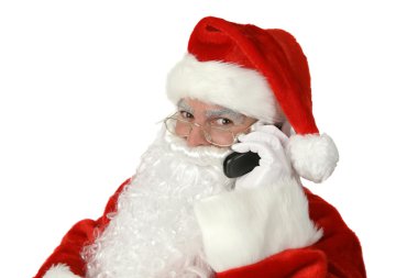 Classic Santa With Cellphone clipart