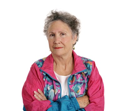 Distrustful Senior Lady clipart