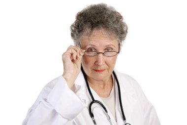 Mature Female Doctor Serious clipart