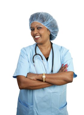 chirurgische verpleegster in scrubs