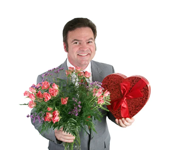 Valentine Guy - Hearts & bloemen — Stockfoto
