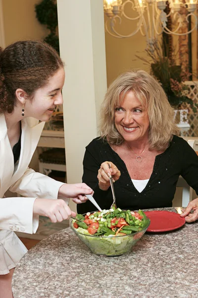 Digging In To Salad — Stock Photo, Image