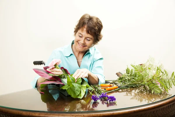 Disabled Florist with Copyspace — Stock Photo, Image