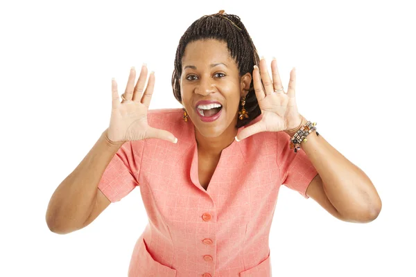 Businesswoman Gives a Shout — Stock Photo, Image