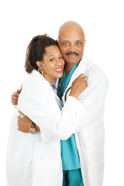Läkare har office romance — Stockfoto