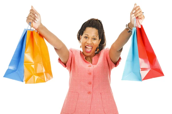 Entusiastiska shopper — Stockfoto