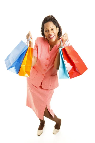 Podekscytowany african-american shopper — Zdjęcie stockowe