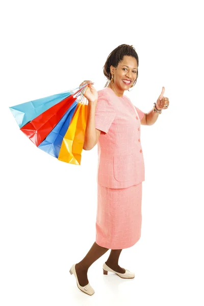 Lycklig shopper - thumbsup — Stockfoto