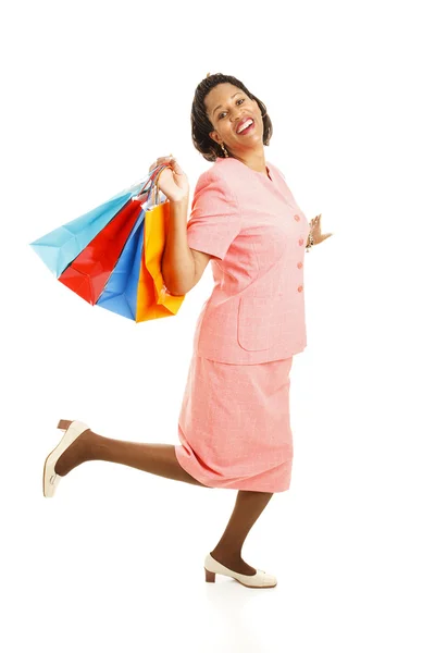Happy Shopper Skipping — Stock Photo, Image