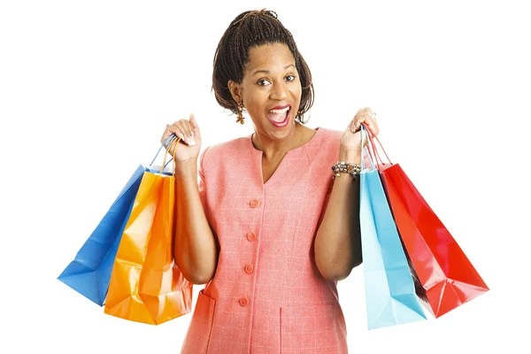 Happy Shopper com pechinchas — Fotografia de Stock