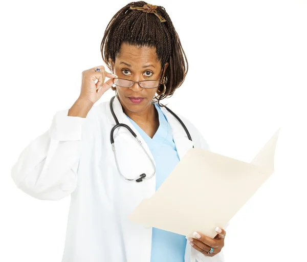 Скептично жінка лікар — стокове фото