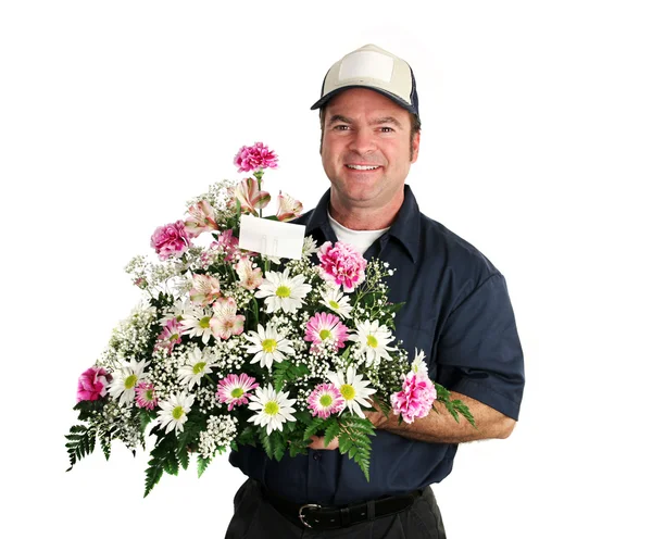 Przyjazny kwiat dostawy człowieka — Zdjęcie stockowe