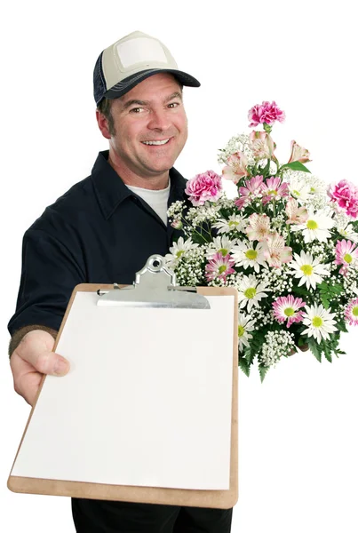 Sign For Flower Delivery — Stock Photo, Image