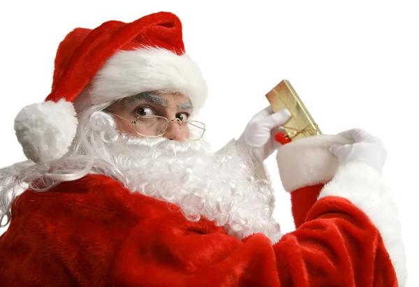 Weihnachtsmann auf frischer Tat ertappt — Stockfoto
