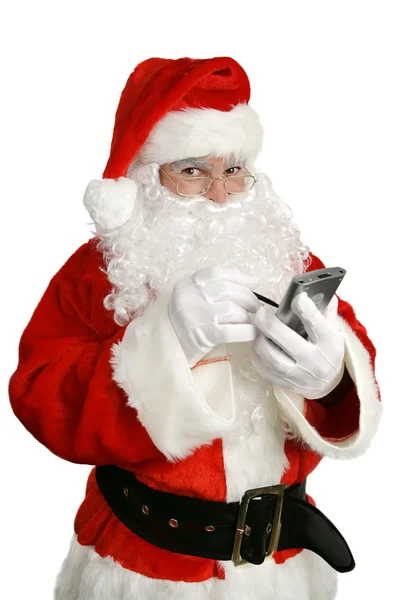 Santa doložka s osobní počítač — Stock fotografie