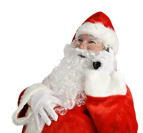 Santas roliga telefonsamtal — Stockfoto
