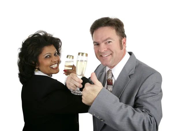 Para szampan thumbsup — Zdjęcie stockowe